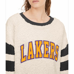 NBA Los Angeles Lakers Tommy Jeans Women's Mindy Sherpa Pullover Sweatshirt