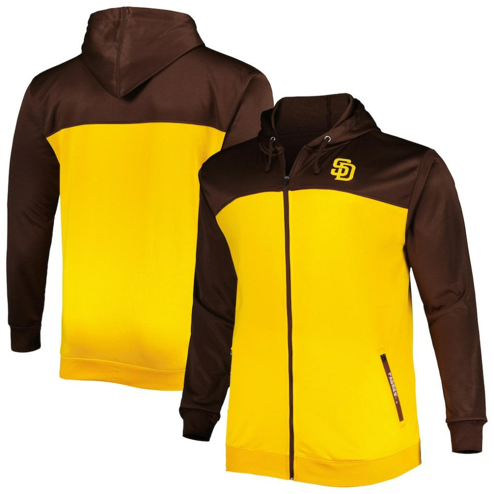MLB San Diego Padres Big & Tall Yoke Full-Zip Hoodie