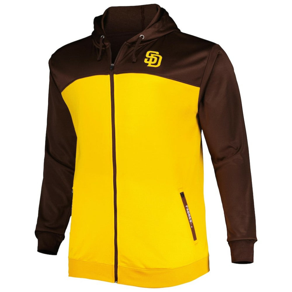 MLB San Diego Padres Big & Tall Yoke Full-Zip Hoodie