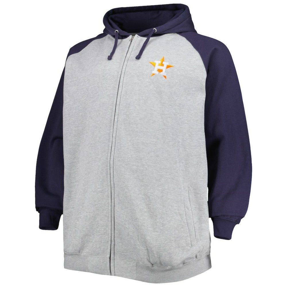 MLB Houston Astros Big & Tall Raglan Full-Zip Hoodie