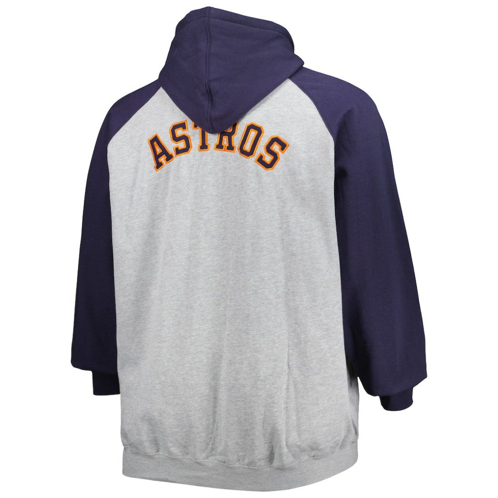 MLB Houston Astros Big & Tall Raglan Full-Zip Hoodie