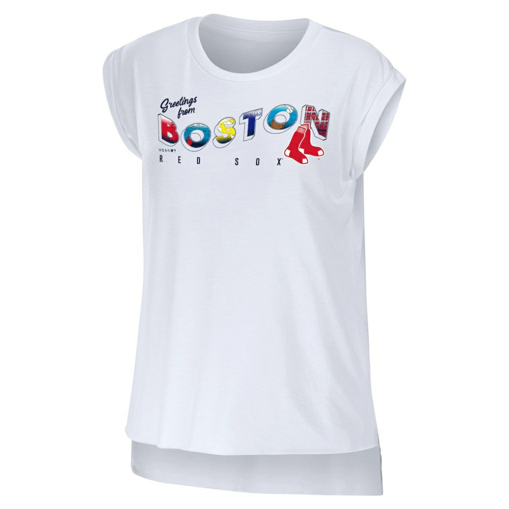 MLB Boston Red Sox WEAR by Erin Andrews Women's Greetings From T-Shirt