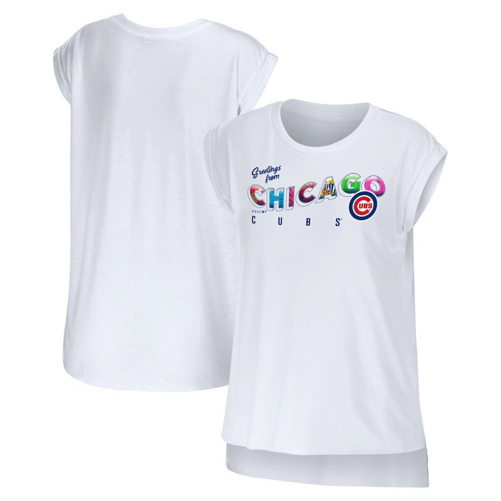 MLB Chicago Cubs WEAR by Erin Andrews Women's Greetings From T-Shirt
