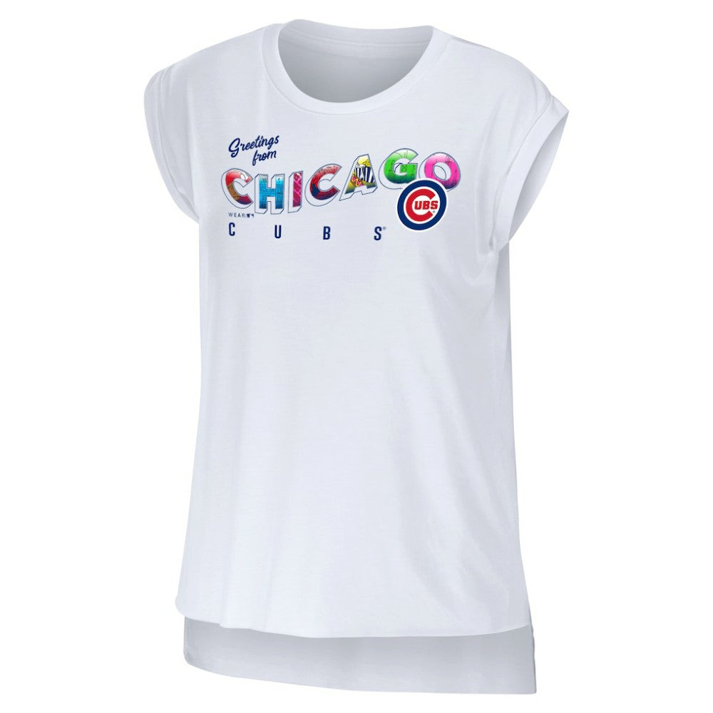 MLB Chicago Cubs WEAR by Erin Andrews Women's Greetings From T-Shirt