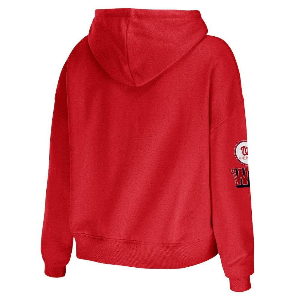 MLB Washington Nationals WEAR by Erin Andrews Women's Modest Patches Cropped Pullover Hoodie