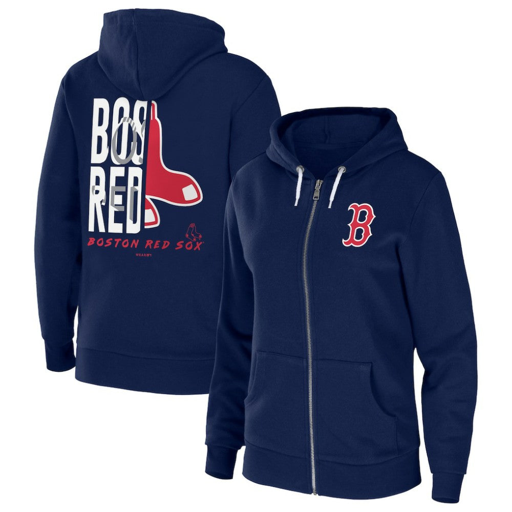 MLB Boston Red Sox WEAR by Erin Andrews Women's Sponge Fleece Full-Zip Hoodie