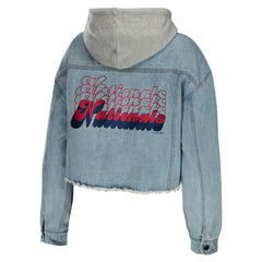 MLB Washington Nationals WEAR by Erin Andrews Women's Hooded Button-Up Denim Jacket