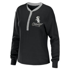 MLB Chicago White Sox WEAR by Erin Andrews Women's Waffle Henley Long Sleeve T-Shirt