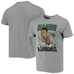 NBA Giannis Antetokounmpo Milwaukee Bucks Homage Caricature Tri-Blend T-Shirt