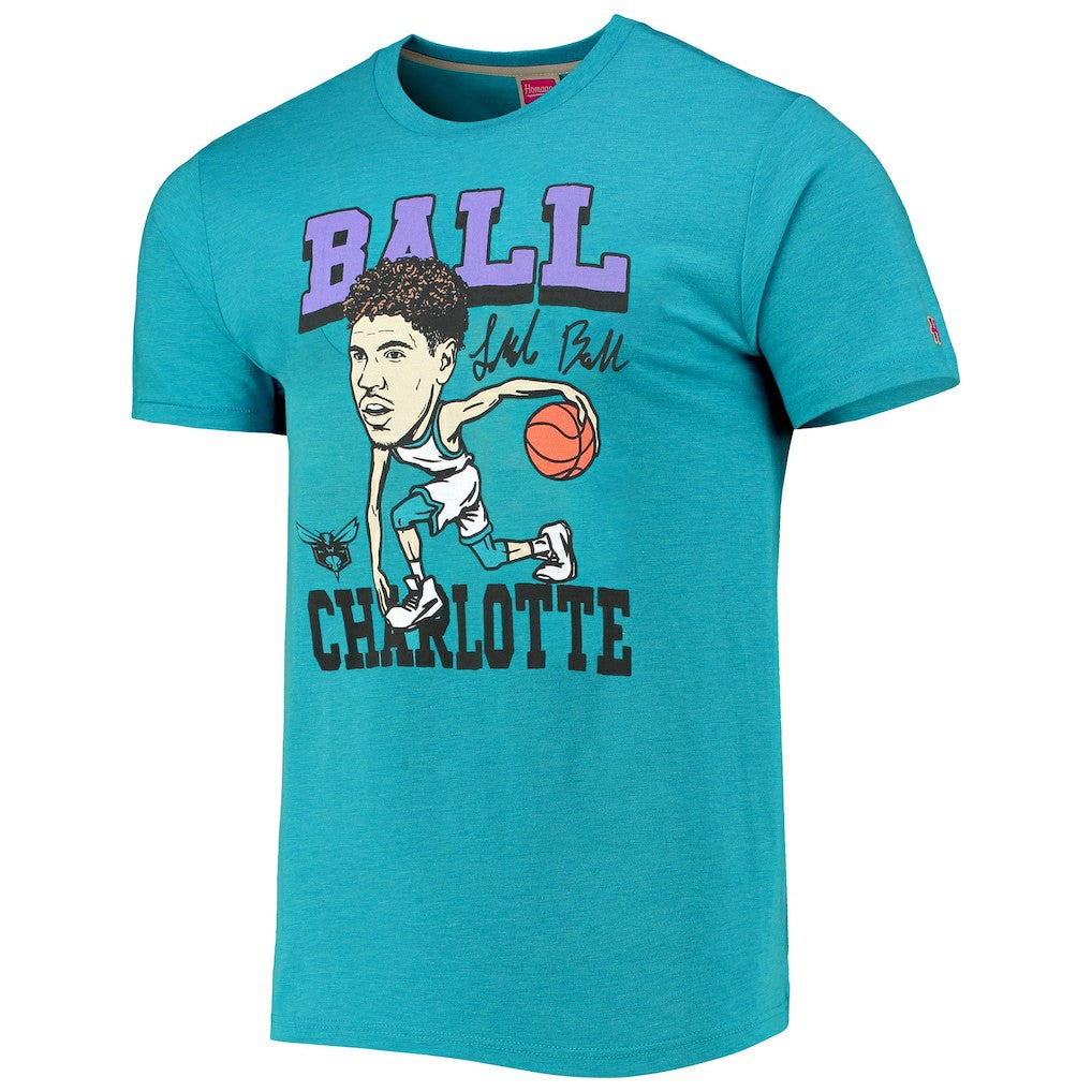 NBA LaMelo Ball Charlotte Hornets Homage Caricature Tri-Blend T-Shirt