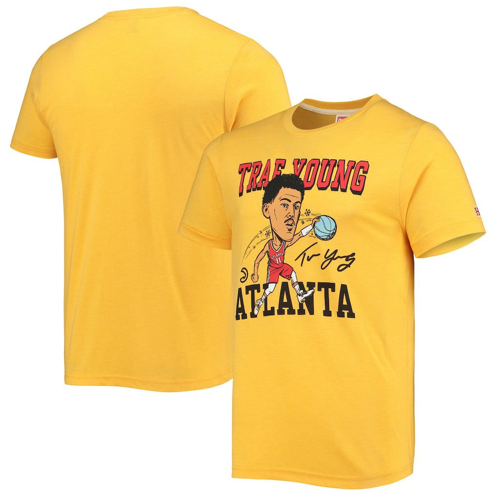 NBA Trae Young Atlanta Hawks Homage Caricature Tri-Blend T-Shirt