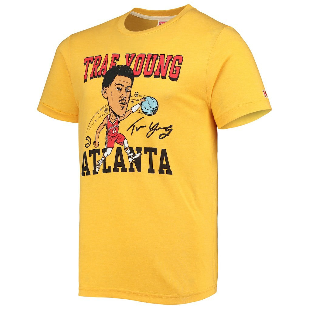 NBA Trae Young Atlanta Hawks Homage Caricature Tri-Blend T-Shirt