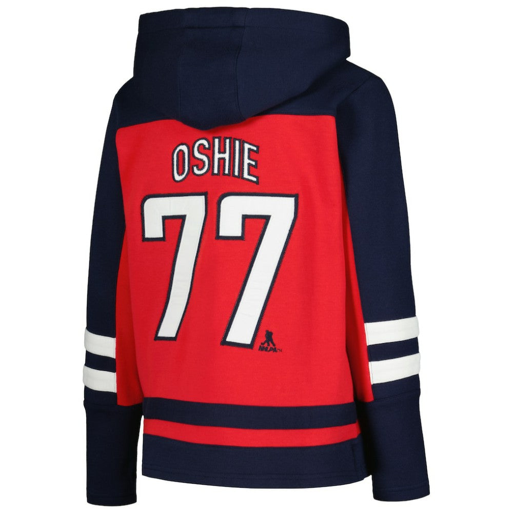 NHL Red TJ Oshie Washington Capitals Youth Ageless Must-Have V-Neck Name & Number Pullover Hoodie