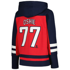 NHL Red TJ Oshie Washington Capitals Youth Ageless Must-Have V-Neck Name & Number Pullover Hoodie
