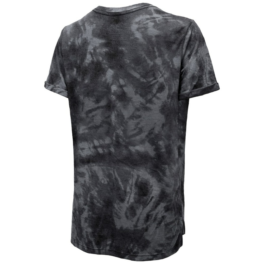 NHL Black Chicago Blackhawks Majestic Threads Women's Boyfriend Tie-Dye Tri-Blend T-Shirt
