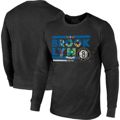NBA Brooklyn Nets Majestic Threads City and State Tri-Blend Long Sleeve T-Shirt