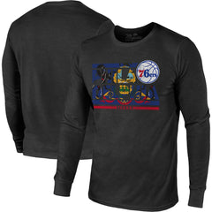 NBA Philadelphia 76ers Majestic Threads City and State Tri-Blend Long Sleeve T-Shirt