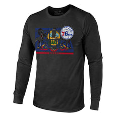 NBA Philadelphia 76ers Majestic Threads City and State Tri-Blend Long Sleeve T-Shirt