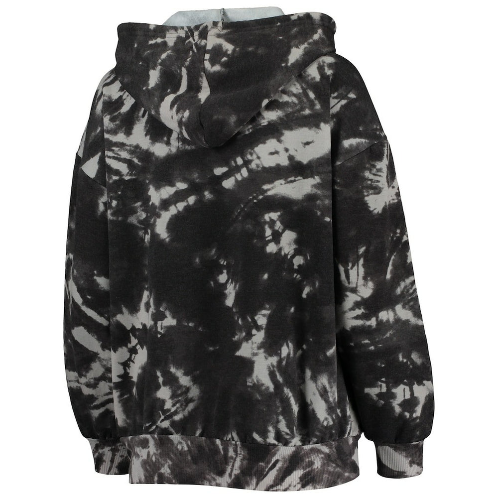 NBA Chicago Bulls Majestic Threads Women's Burble Tie-Dye Tri-Blend Pullover Hoodie
