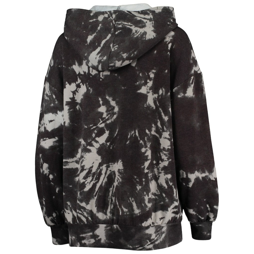 NBA Brooklyn Nets Majestic Threads Women's Burble Tie-Dye Tri-Blend Pullover Hoodie