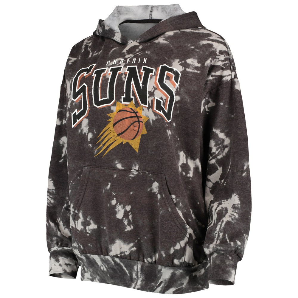 NBA Phoenix Suns Majestic Threads Women's Burble Tie-Dye Tri-Blend Pullover Hoodie