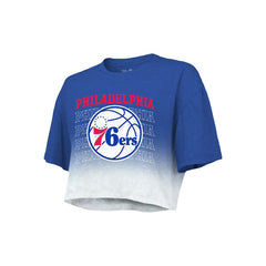 NBA Philadelphia 76ers Majestic Threads Women's Repeat Dip-Dye Cropped T-Shirt