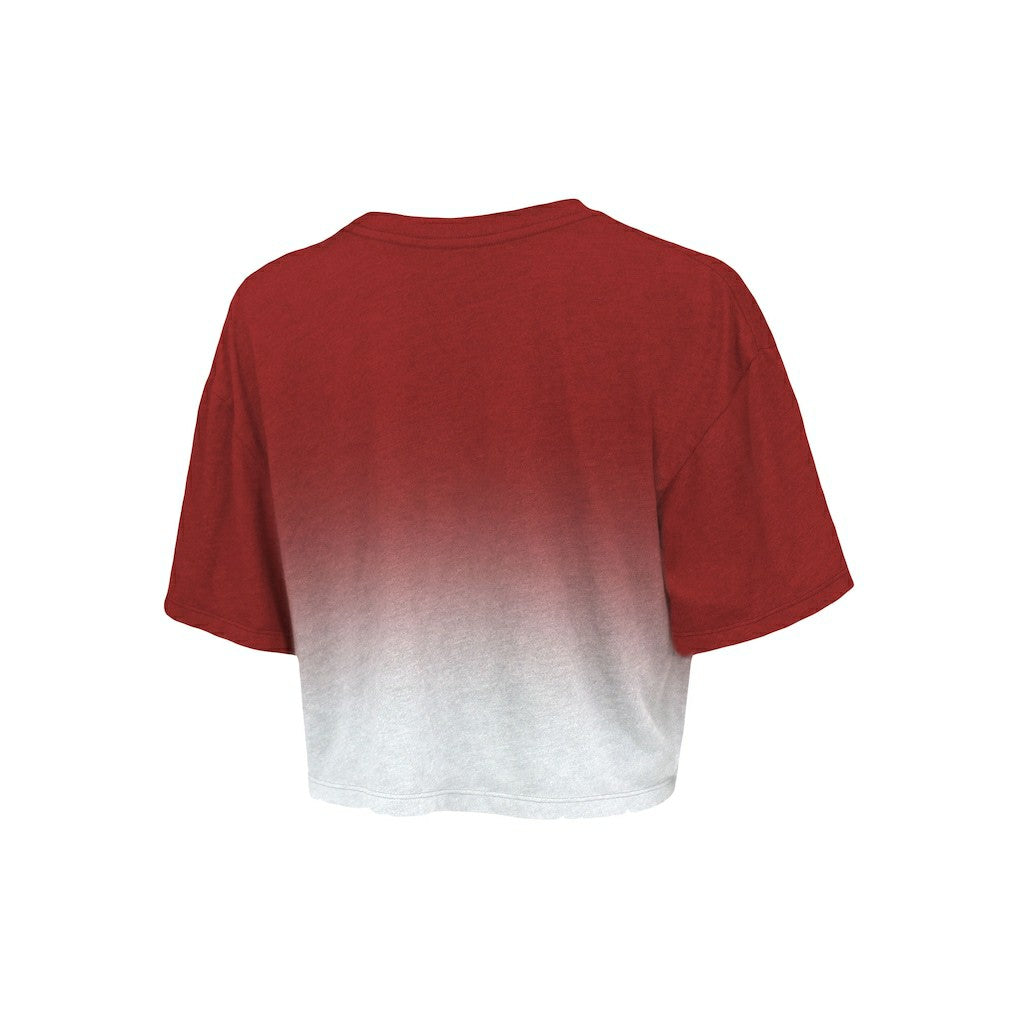 NBA Chicago Bulls Majestic Threads Women's Repeat Dip-Dye Cropped T-Shirt sale