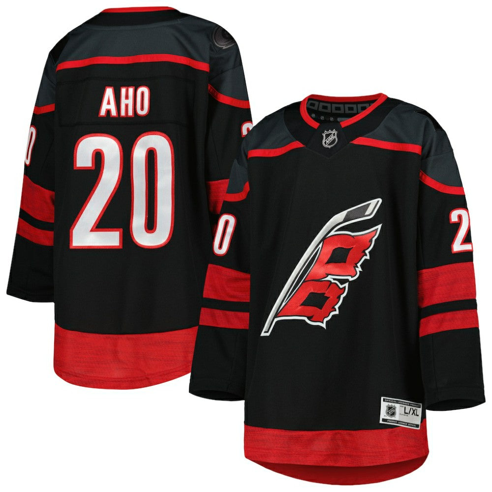 NHL Black Sebastian Aho Carolina Hurricanes Youth Home Premier Player Jersey