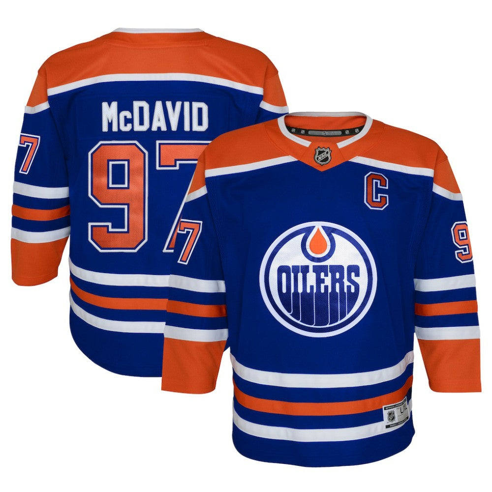 NHL Royal Connor McDavid Edmonton Oilers Youth Home Premier Player Jersey