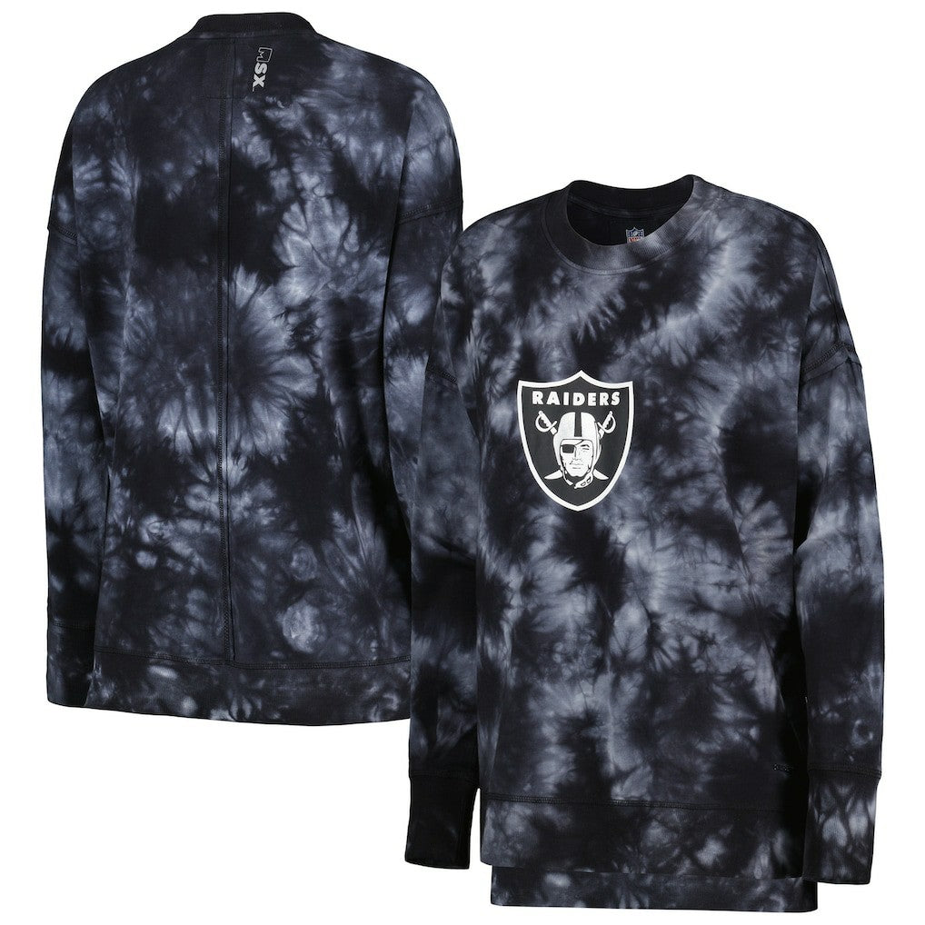 MSX by Michael Strahan Women's Bailey Tie-Dye Pullover Sweatshirt - Las Vegas Raiders