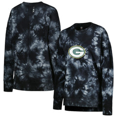 MSX by Michael Strahan Women's Bailey Tie-Dye Tri-Blend Pullover Sweatshirt - Green Bay Packers