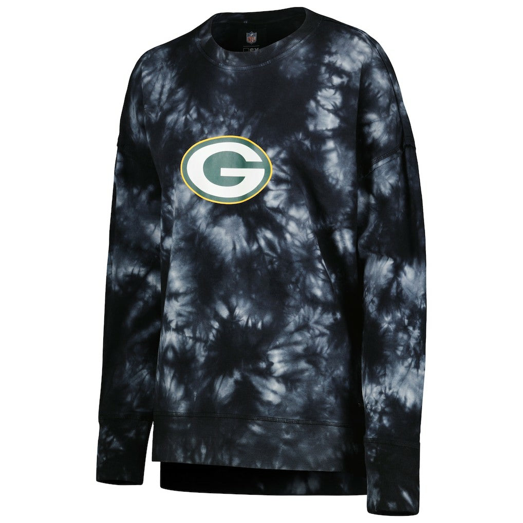 MSX by Michael Strahan Women's Bailey Tie-Dye Tri-Blend Pullover Sweatshirt - Green Bay Packers