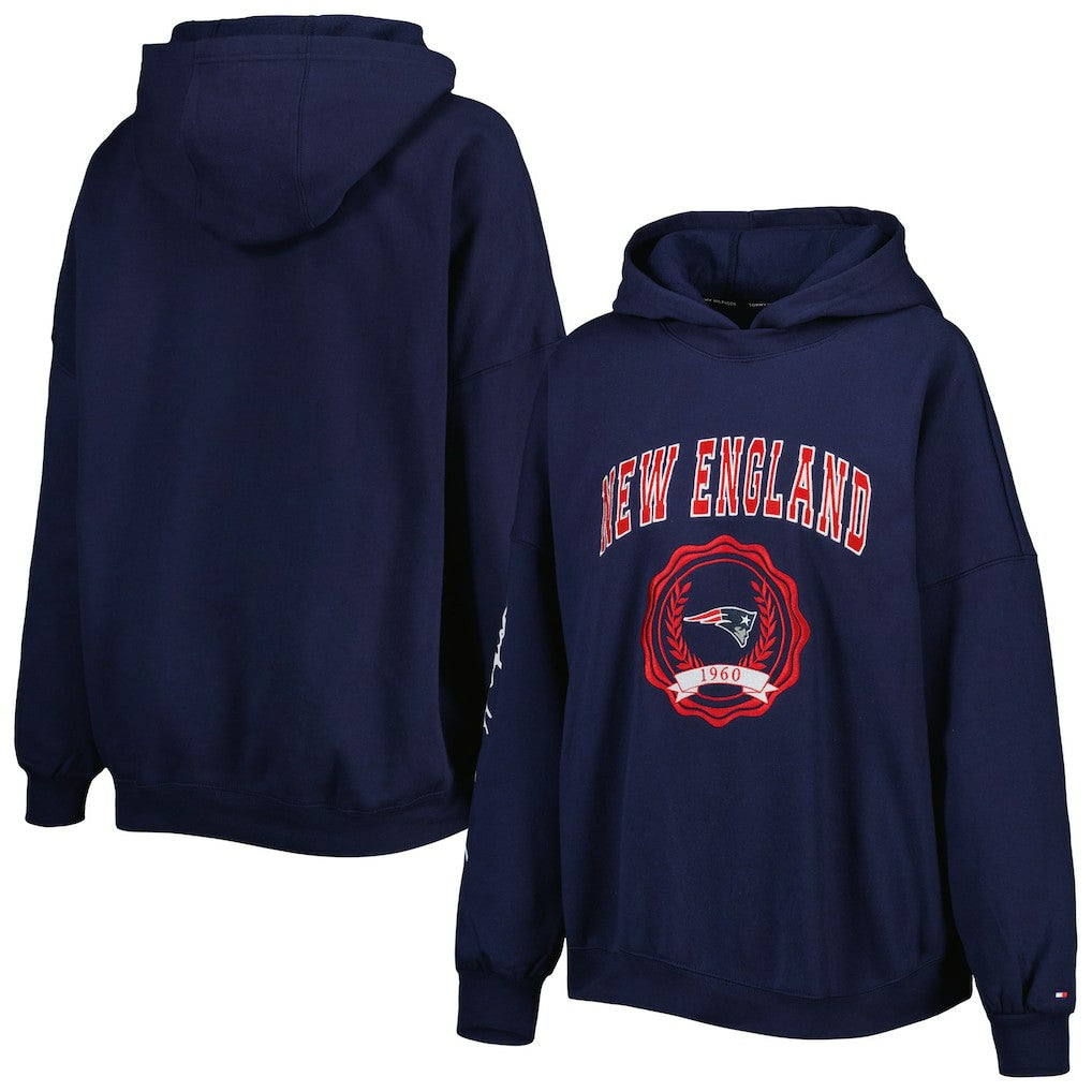 Tommy Hilfiger Women's Becca Drop Shoulder Pullover Hoodie - New England Patriots