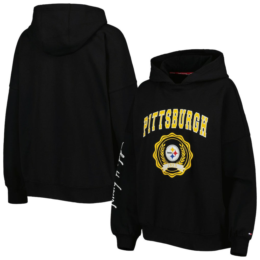 Tommy Hilfiger Women's Becca Drop Shoulder Pullover Hoodie - Pittsburgh Steelers