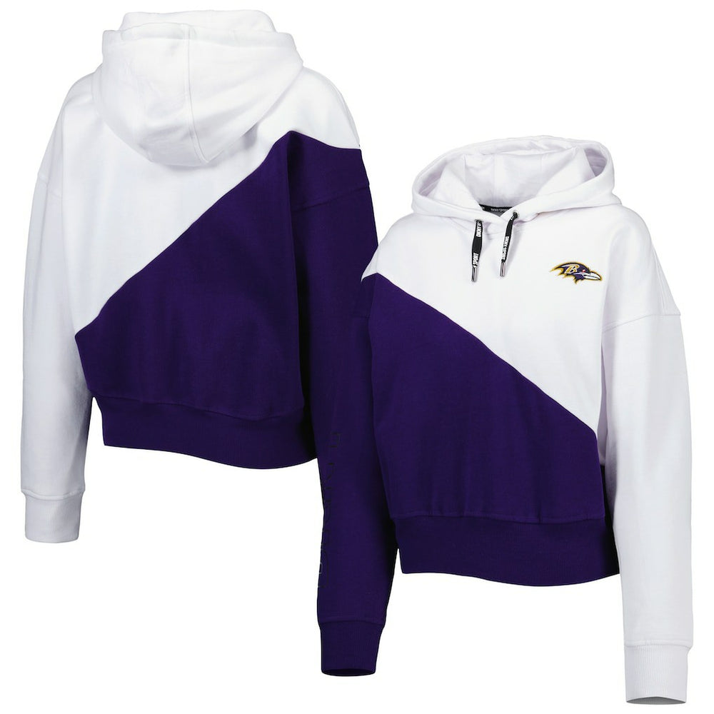 DKNY Sport Women's Bobbi Color Blocked Pullover Hoodie - Baltimore Ravens