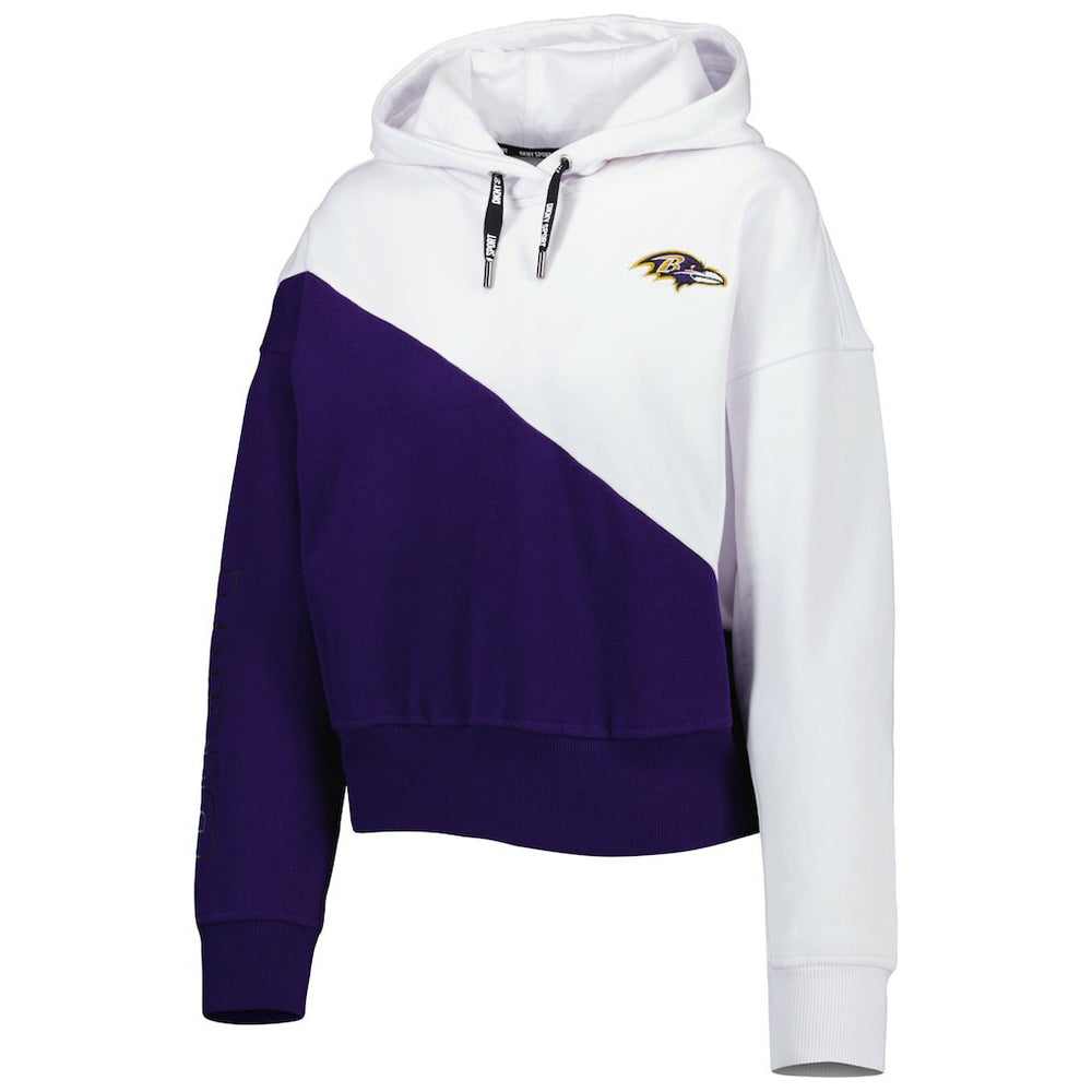 DKNY Sport Women's Bobbi Color Blocked Pullover Hoodie - Baltimore Ravens
