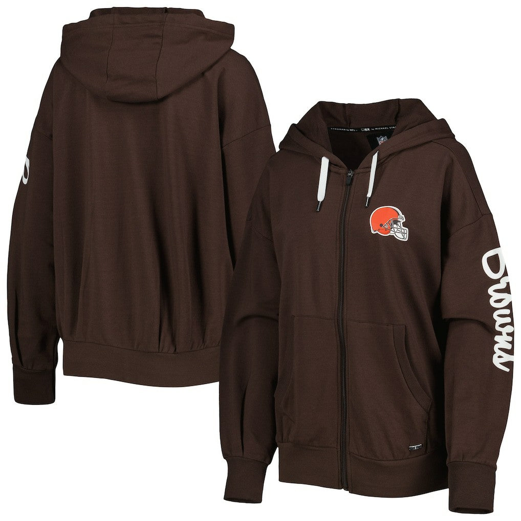 MSX by Michael Strahan Women's Emerson Lightweight Full-Zip Hoodie - Cleveland Browns