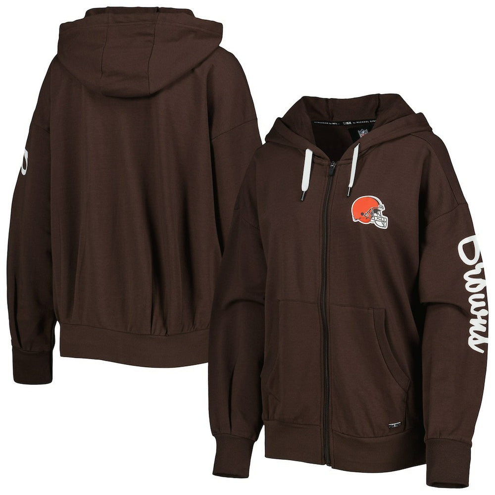 MSX by Michael Strahan Women's Emerson Lightweight Full-Zip Hoodie - Cleveland Browns