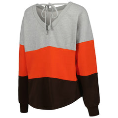 Touch Women's Outfield Deep V-Back Waist Length Pullover Sweatshirt - Cleveland Browns