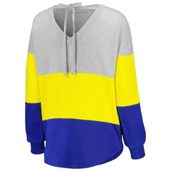 Touch Women's Outfield Deep V-Back Waist Length Pullover Sweatshirt - Los Angeles Rams