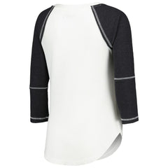 Touch Women's Rebel Raglan Tri-Blend 3/4-Sleeve Lace-Up V-Neck T-Shirt - Las Vegas Raiders
