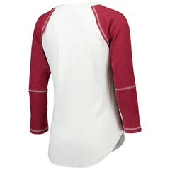 Touch Women's Rebel Raglan Tri-Blend 3/4-Sleeve Lace-Up V-Neck T-Shirt - Washington Commanders