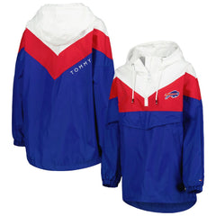 Tommy Hilfiger Women's Staci Half-Zip Hoodie Windbreaker Jacket - Buffalo Bills