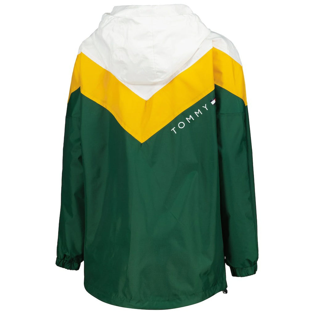 Tommy Hilfiger Women's Staci Half-Zip Hoodie Windbreaker Jacket - Green Bay Packers