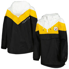 Tommy Hilfiger Women's Staci Half-Zip Hoodie Windbreaker Jacket - Pittsburgh Steelers