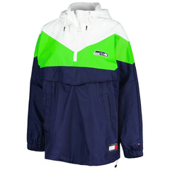 Tommy Hilfiger Women's Staci Half-Zip Hoodie Windbreaker Jacket - Seattle Seahawks