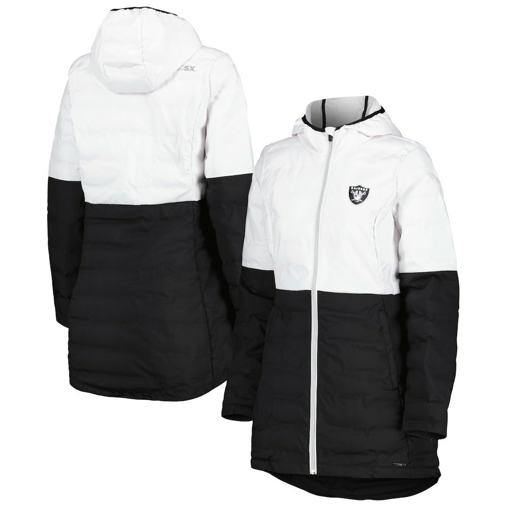 MSX by Michael Strahan Women's Willow Quilted Hoodie Full-Zip Jacket - Las Vegas Raiders