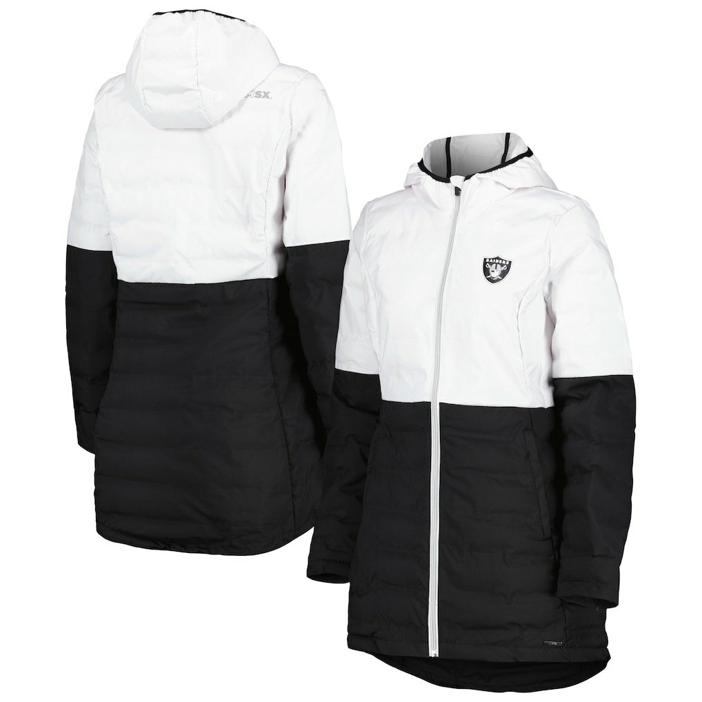 MSX by Michael Strahan Women's Willow Quilted Hoodie Full-Zip Jacket - Las Vegas Raiders