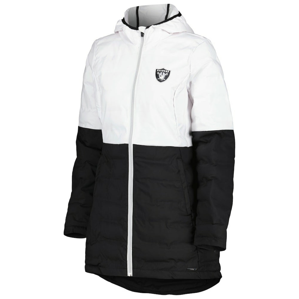 MSX by Michael Strahan Women's Willow Quilted Hoodie Full-Zip Jacket - Las Vegas Raiders