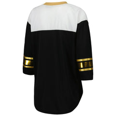 G-III 4Her by Carl Banks Women's Double Team 3/4-Sleeve Lace-Up T-Shirt - New Orleans Saints